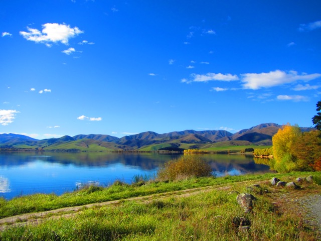 Opua Lake with perfect reflections.